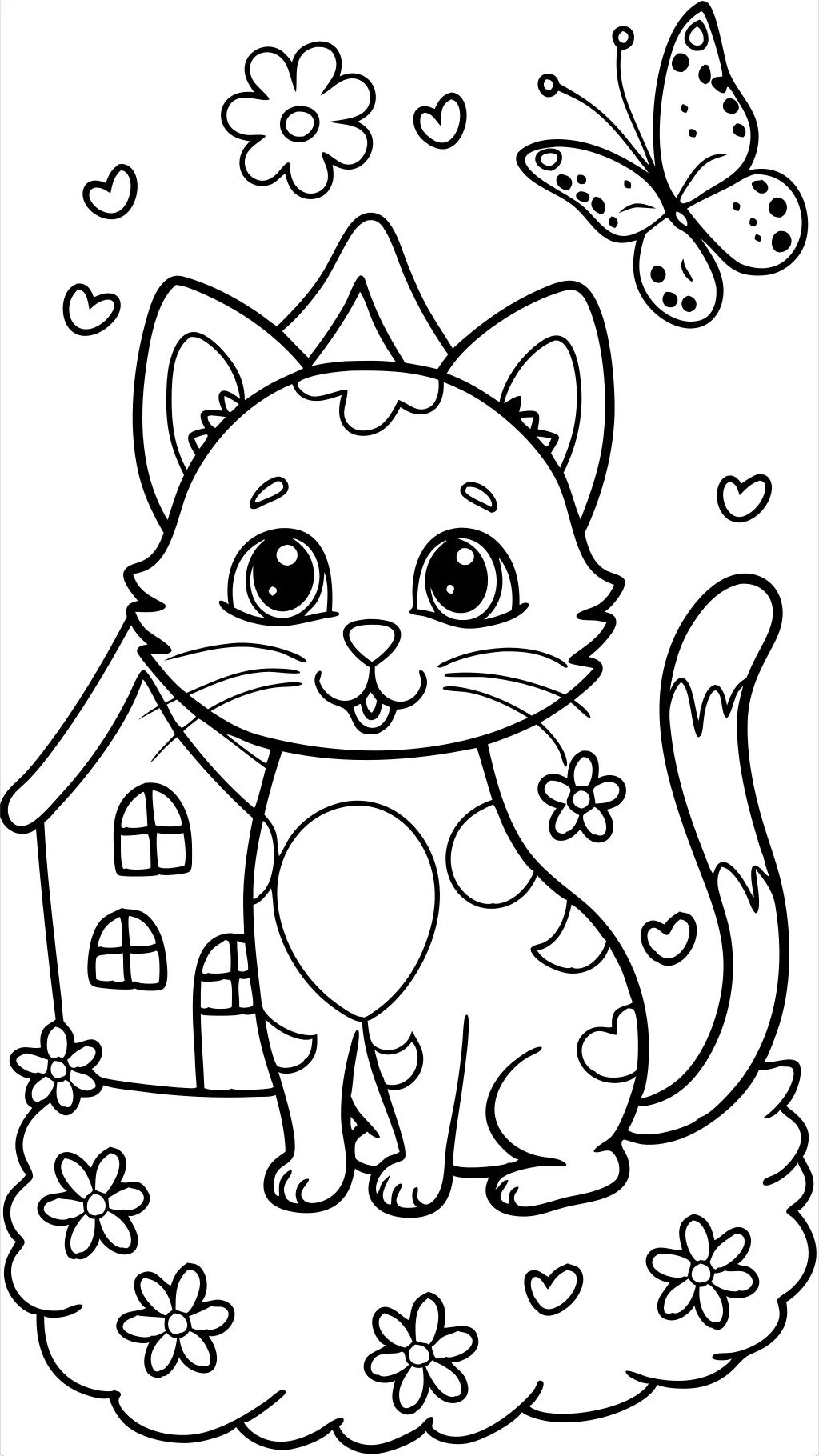 coloriages kitty bonjour